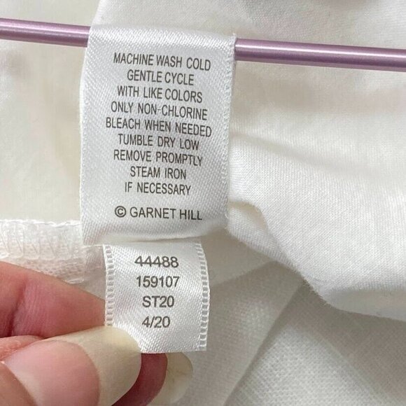 Garnet Hill 100% Linen Pleat Detail Trouser Pant White Size 18 - Picture 9 of 9